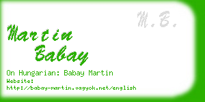 martin babay business card